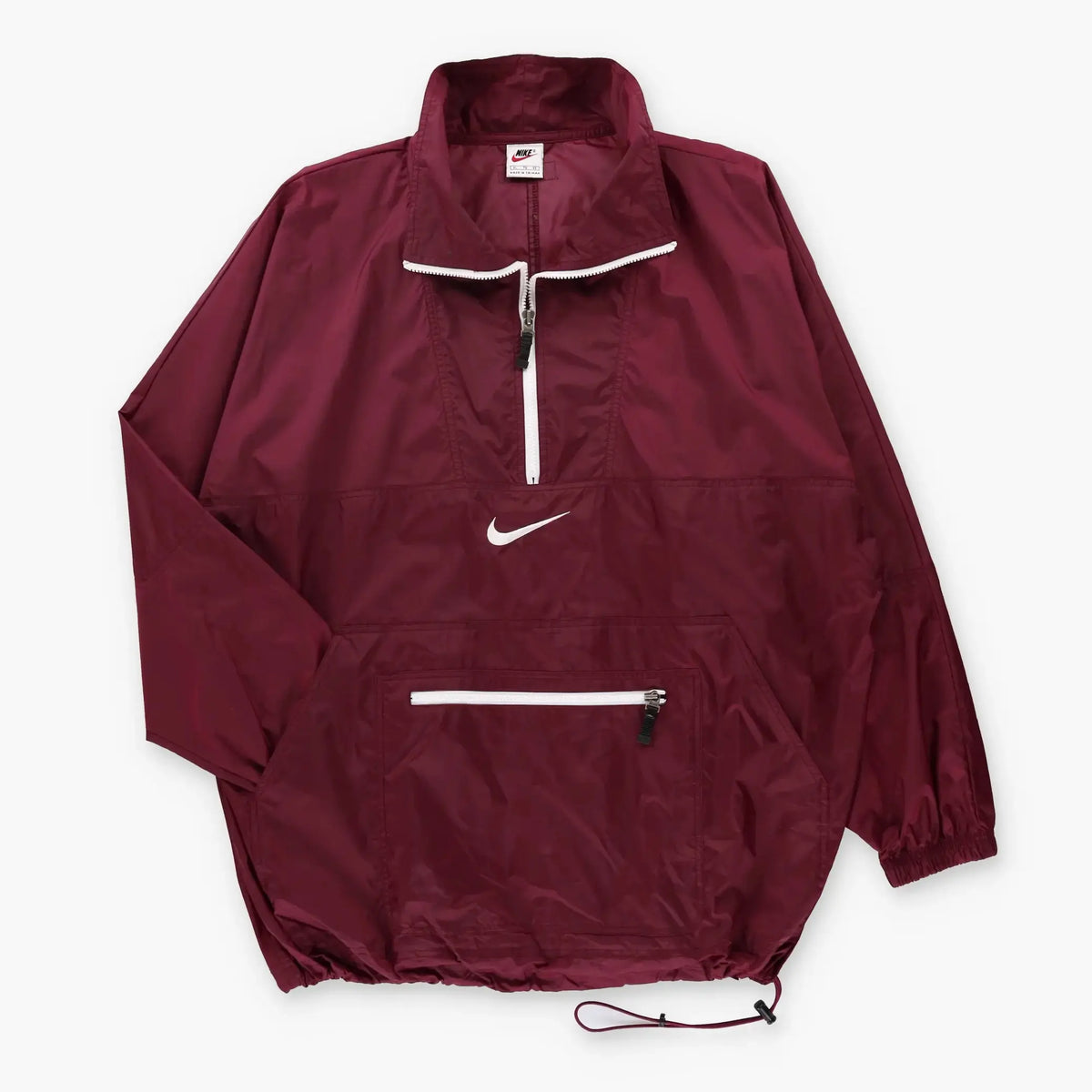 NIKE AIR Maroon 1/4 Zip Embroidered Centre Swoosh Logo Windbreaker Sweatshirt (XL) Vintage Sole Melbourne