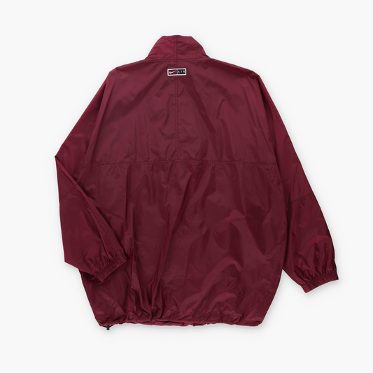 NIKE AIR Maroon 1/4 Zip Embroidered Centre Swoosh Logo Windbreaker Sweatshirt (XL)