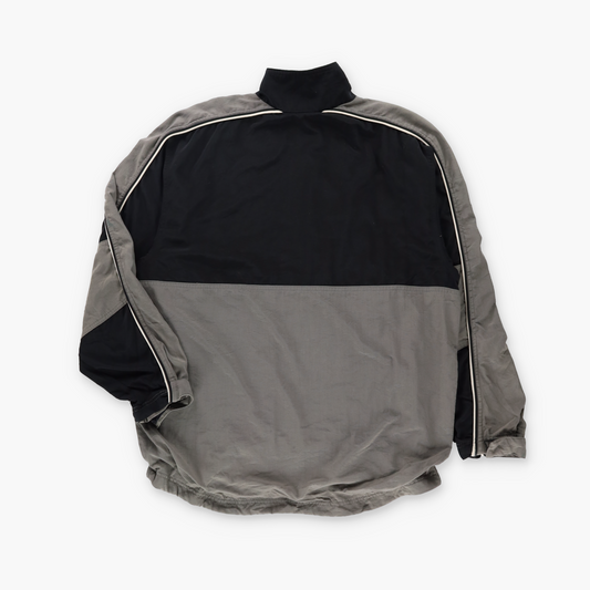 ADIDAS Black & Grey Embroidered Logo Pop Over Windbreaker (S)