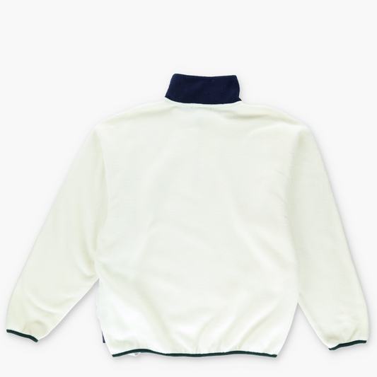 NAUTICA White & Navy USA Made 1/4 Zip Fleece Sweatshirt (XL)
