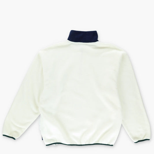 NAUTICA White & Navy USA Made 1/4 Zip Fleece Sweatshirt (XL) Vintage Sole Melbourne