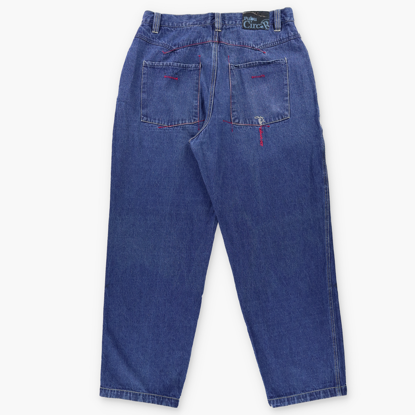 FUBU The Collection Circa XC11 Blue Embroidered Detail Jeans (36)