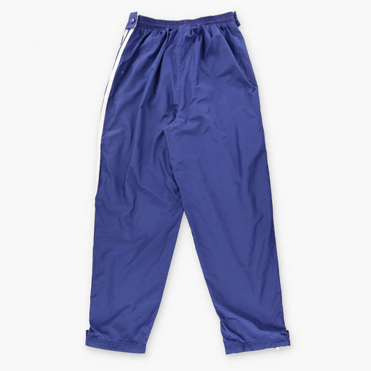 ADIDAS Blue & White 3-Stripe Full Side Zip Wide Leg Track Pants (M) Vintage Sole Melbourne