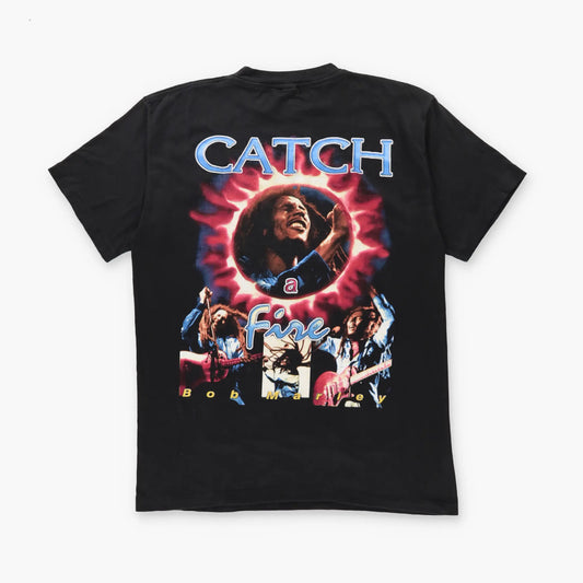 Bob Marley "Catch A Fire" PG88 Black T-Shirt (XL-XXL) Vintage Sole Melbourne