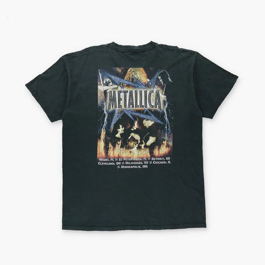 Metallica "Reload" Tour Double Sided FRUIT OF THE LOOM Black T-Shirt (XL) Vintage Sole Melbourne