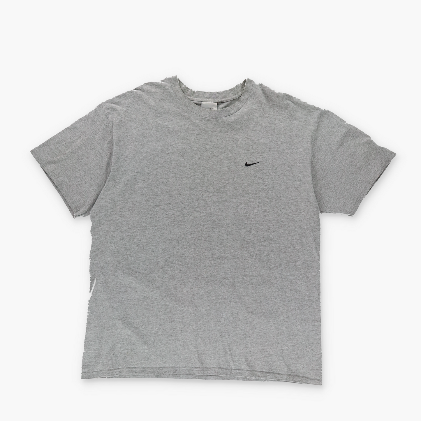 NIKE Grey & Black Small Embroidered Swoosh T-Shirt (XL)