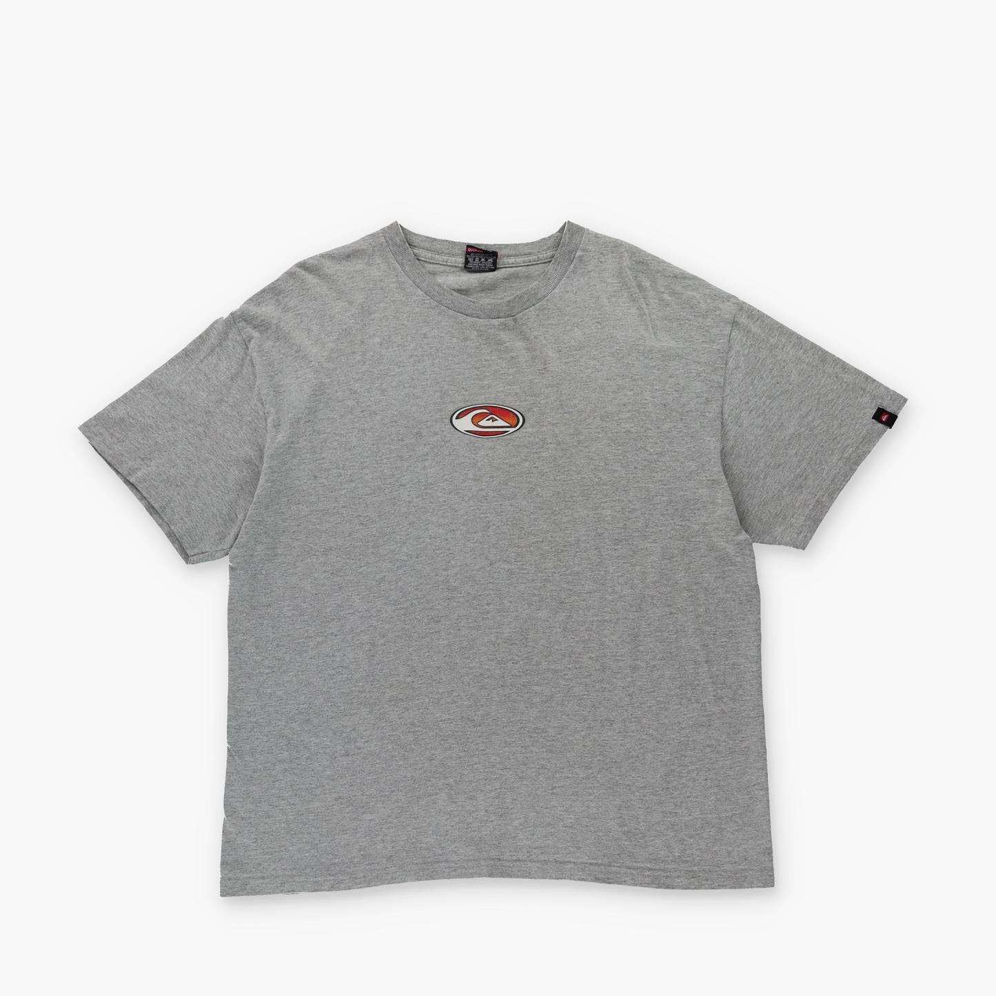QUIKSILVER 'USA Made' Small Logo Back Graphic Surf Grey T-Shirt (S)