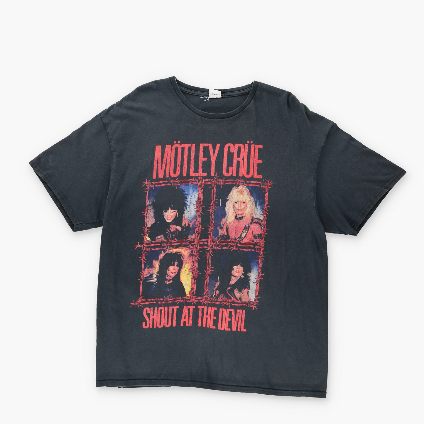 Motley Crue 1983 'Shout at the Devil' Album Merch Full Cotton T-Shirt (L)