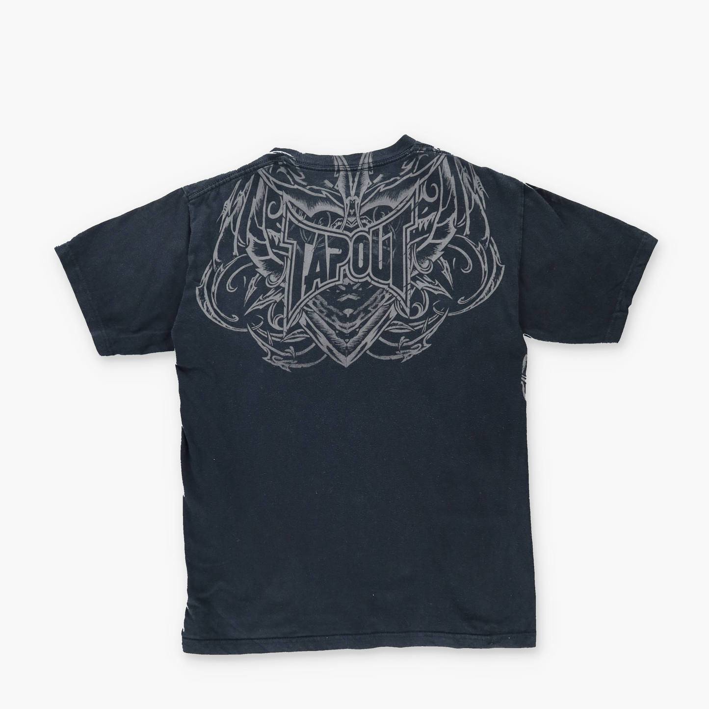 TAPOUT Y2K Grunge Punk Double Sided Graphic Black T-Shirt (S)