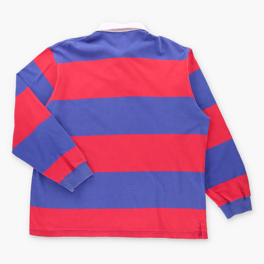 Vintage POLO RALPH LAUREN Embroidered Pony Logo Blue & Red Striped Rugby Jumper (XXL) ***COCO Vintage Sole Melbourne