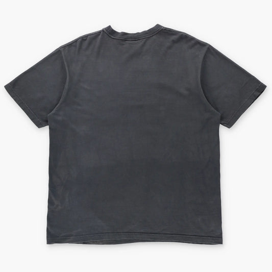 SOUTHPOLE "Always Prevail" Silver Glitter & Red Plaid Graphic Y2K Style Black Tee (XL) - Vintage Sole Melbourne