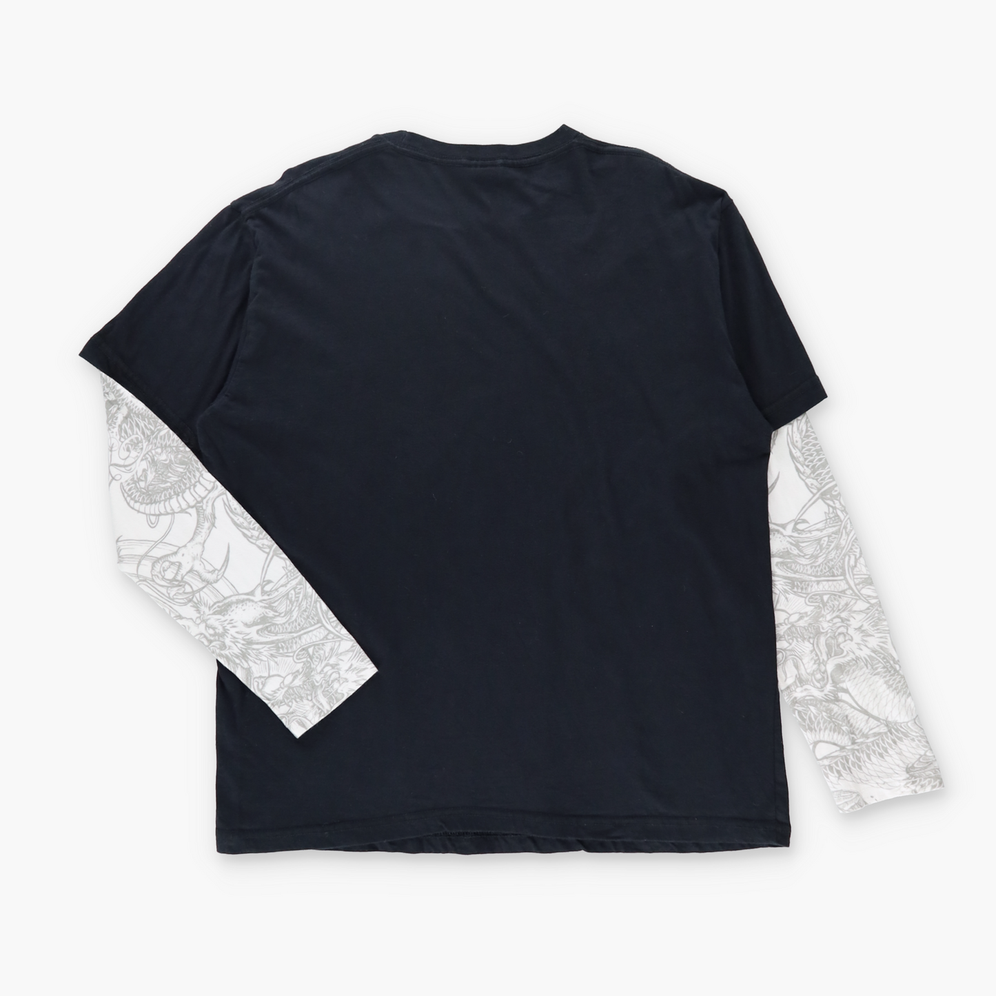 MIAMI INK Layered Black & Red Dragon Long Sleeve Tee (XL)