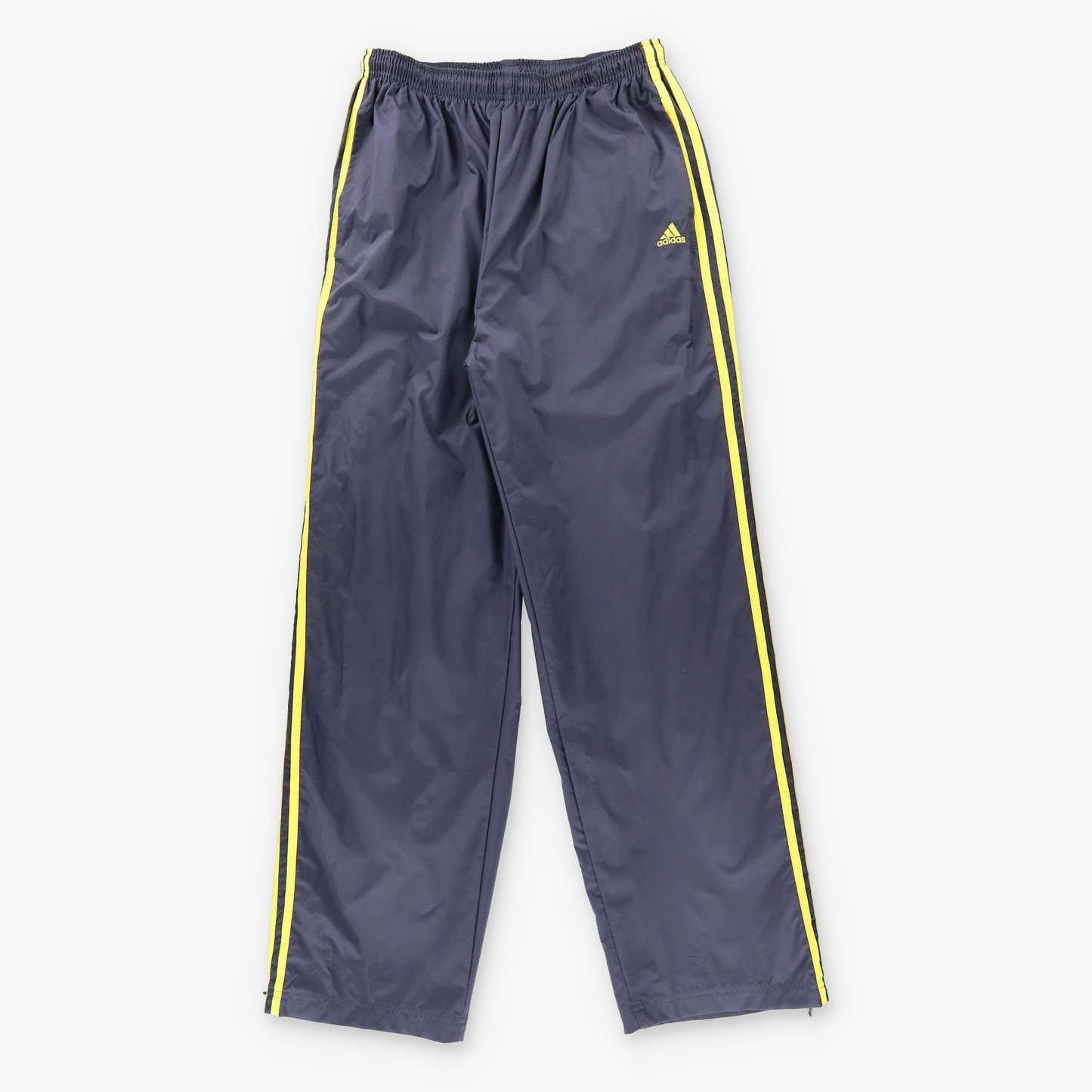 ADIDAS Dark Grey & Bright Yellow 3-Stipe Zip Cuff Track Pants (L-XL TALL)