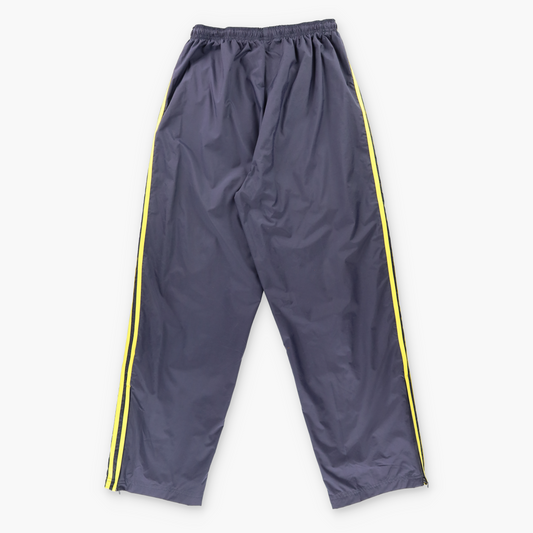 ADIDAS Dark Grey & Bright Yellow 3-Stipe Zip Cuff Track Pants (L-XL TALL)
