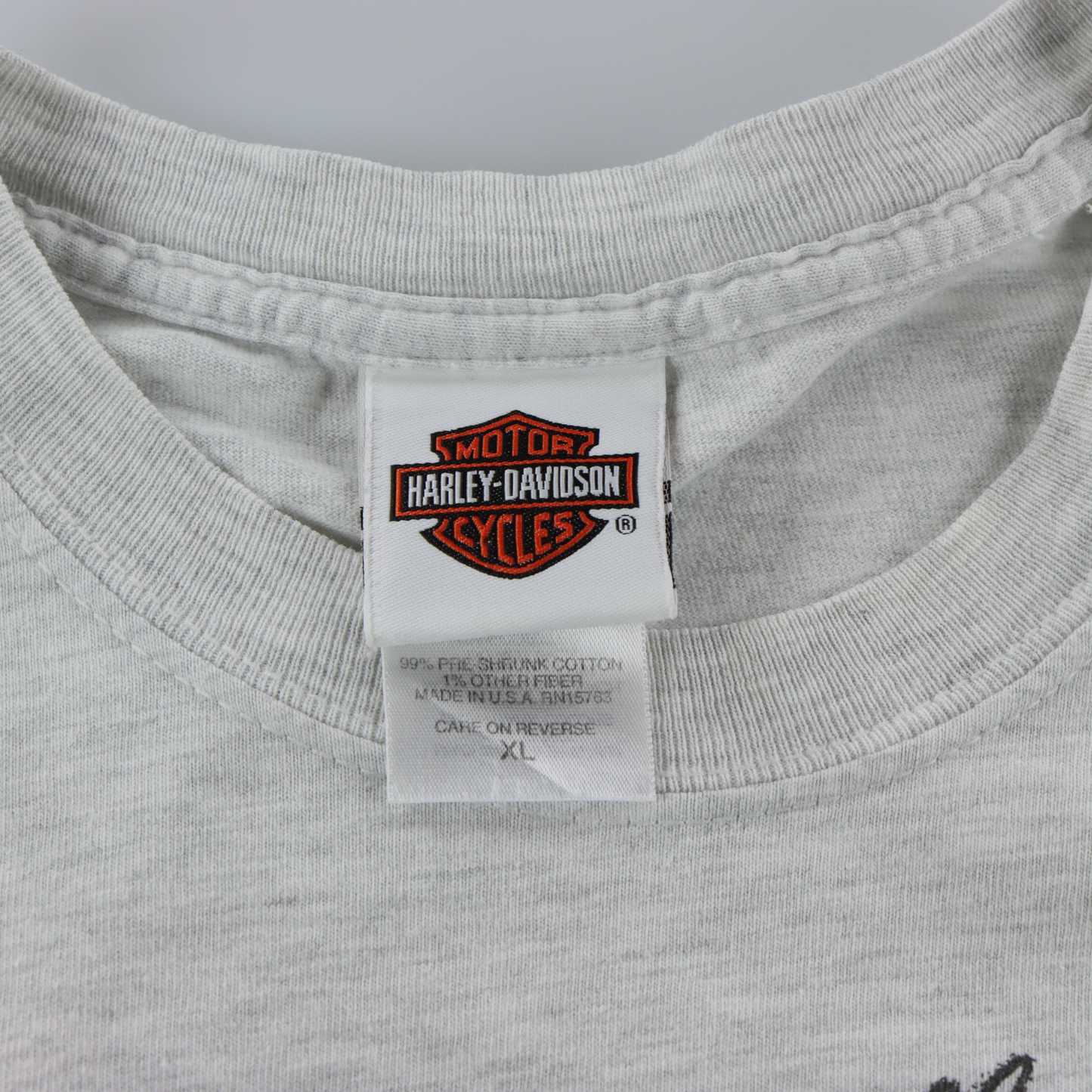 HARLEY DAVIDSON x HANES Cards & Dice "Skin Deep" West Virginia USA Made Light Grey T-Shirt (XL)
