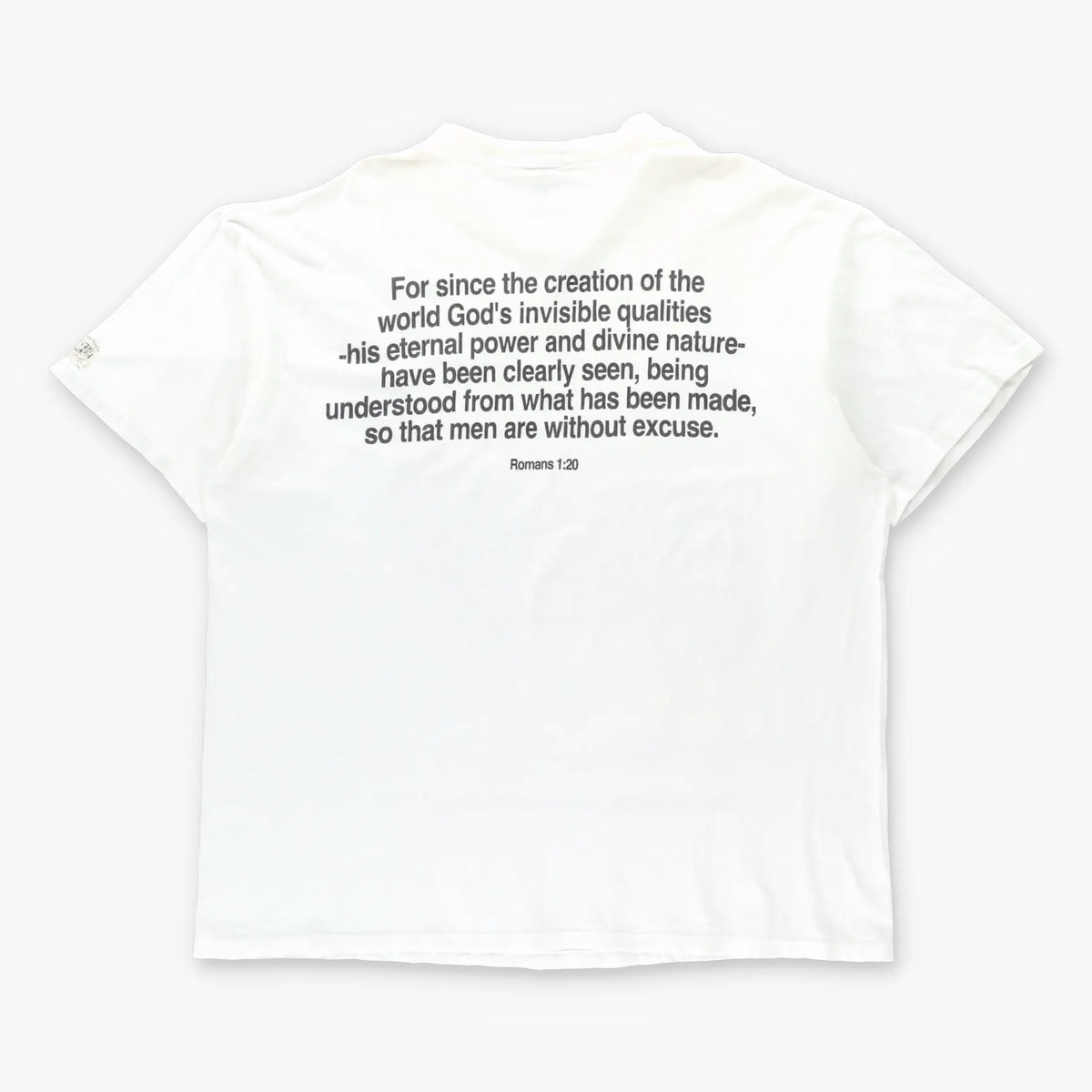 Vintage 1994 Bible Verse Zebra USA Made White Single Stitch T-Shirt (XL)