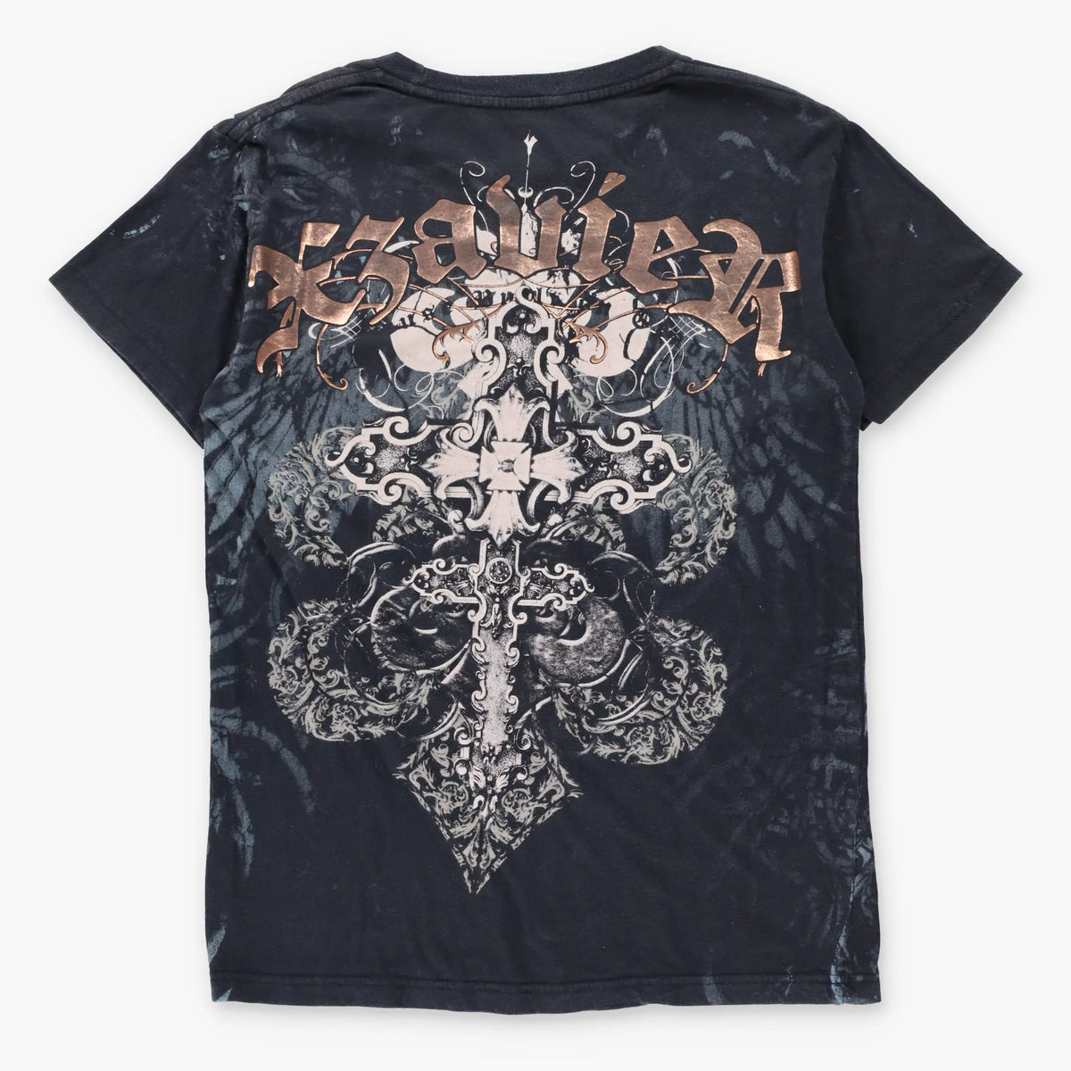 XZAVIER "Family Tradition" Bronze Foil Detail Y2K Style USA Made Cross Dagger T-Shirt (S)