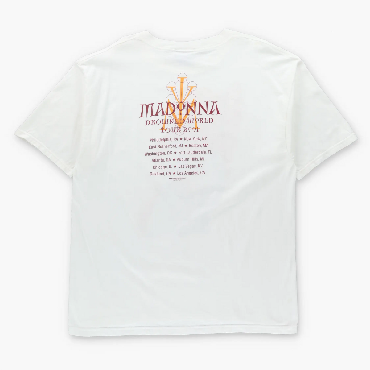 Vintage 2001 MADONNA 'Drowned' World Tour White T-Shirt (L-XL)