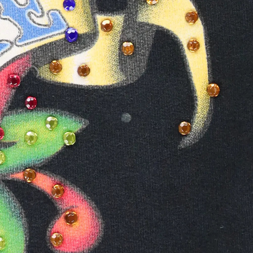 Vintage ED HARDY 'Eternal Love' Embellished Y2K Rose Heart Full Zip Hoodie Sweatshirt Portugal Made (Women's M)