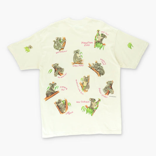 Houston Zoo Koala Branch USA Made All Over Print Tee (L-XL) Vintage Sole Melbourne