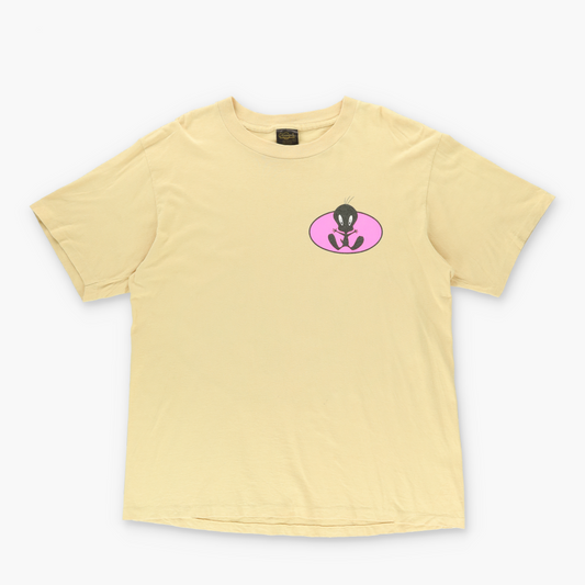 1995 LOONEY TUNES Yellow Tweety Single Stitch Cartoon Tee (XL)