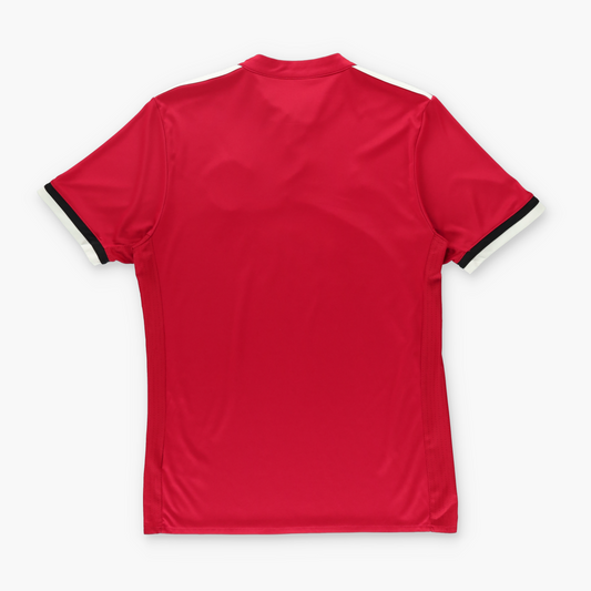 ADIDAS Manchester United Embroidered Red & White Soccer Jersey (M)