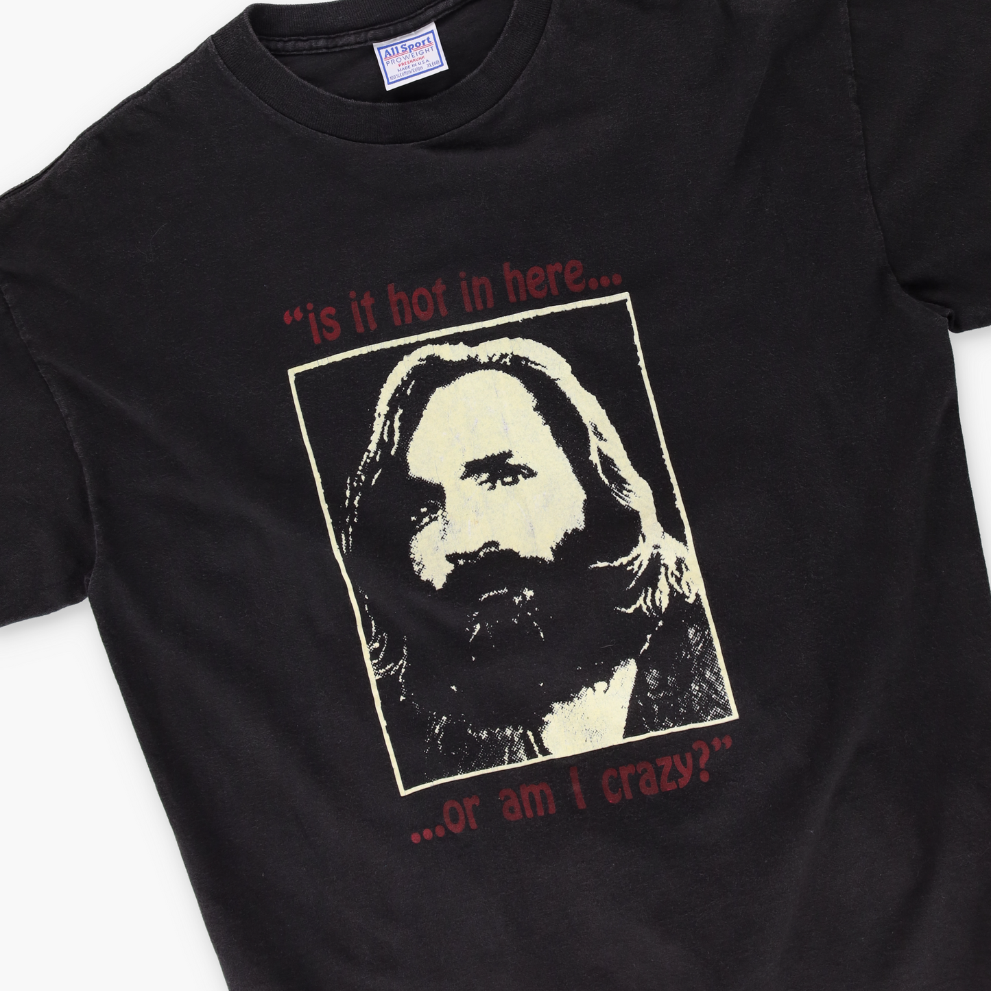 Charles Manson "Is It Hot In Here or Am I Crazy" 90s Glow In The Dark T-Shirt (XL)