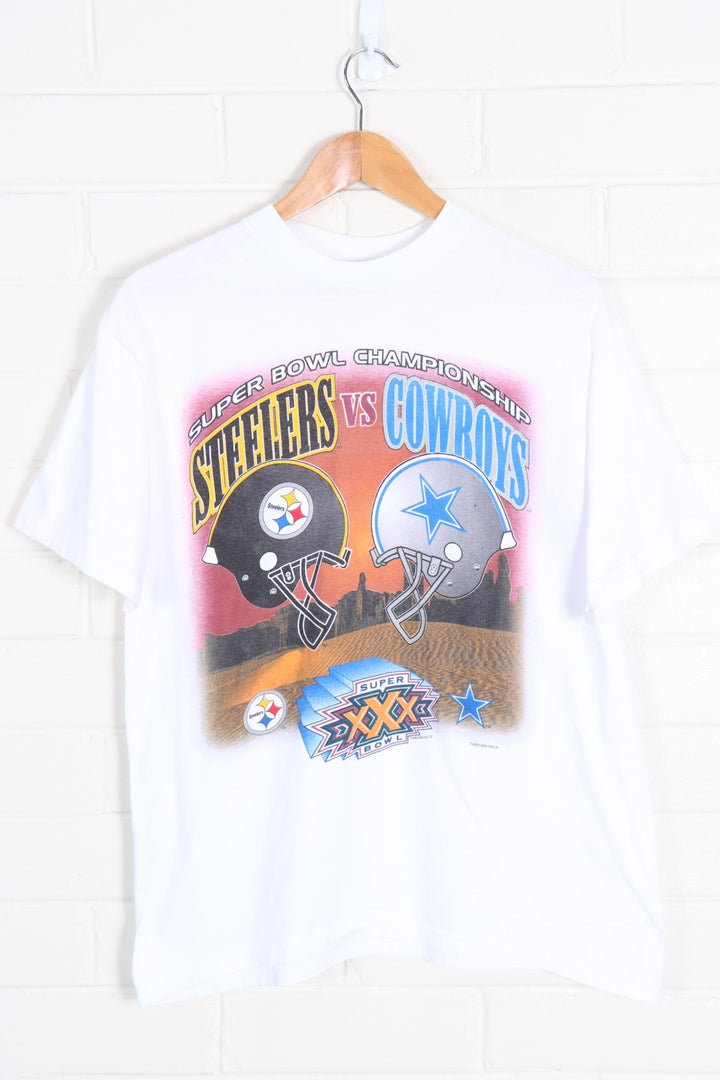 Vintage 1995 Super Bowl NFL Steelers vs Cowboys Football Tee (M-L)