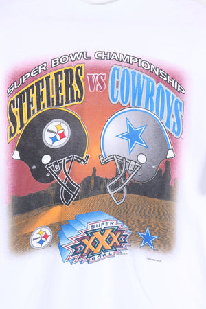 Vintage 1995 Super Bowl NFL Steelers vs Cowboys Football Tee (M-L)
