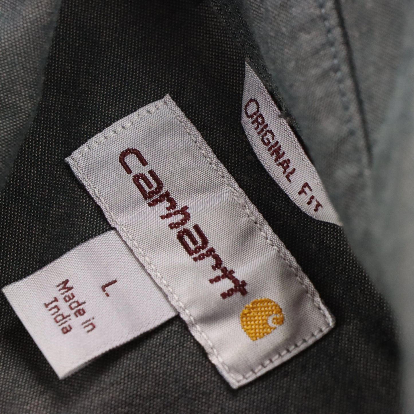 Vintage CARHARTT 'Original Fit' 104369 BKC Pocket Grey Workwear Shirt (L) Vintage Sole Melbourne