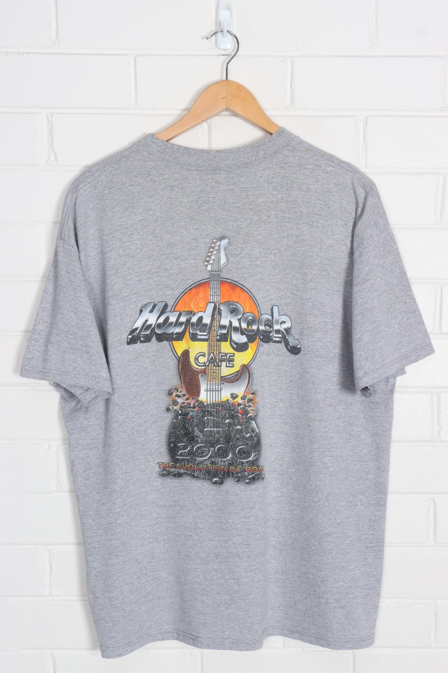 HARD ROCK CAFE Lake Tahoe 'The Evolution of Rock' Print Tee (XL) - Vintage Sole Melbourne