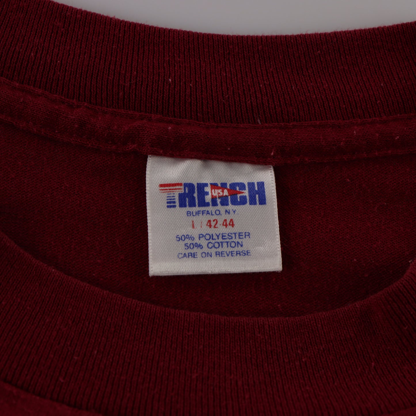 Washington Redskins 90's NFL Super Bowl USA Made Single Stitch Red TRENCH T-Shirt (M-L)