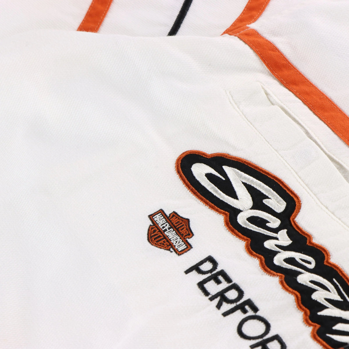 Vintage HARLEY DAVIDSON Screamin' Eagle Embroidered Racing Button Up Shirt (XL) Vintage Sole Melbourne