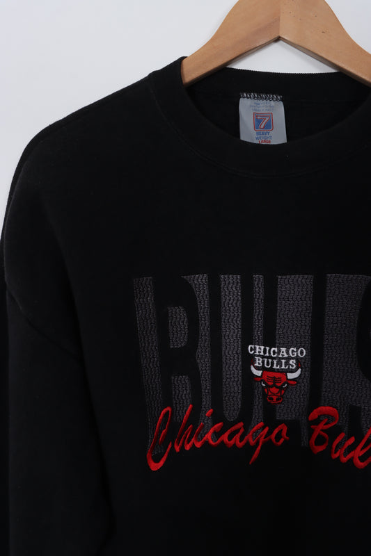 LOGO 7 Chicago Bulls Embroidered NBA USA Made Sweatshirt (M-L)