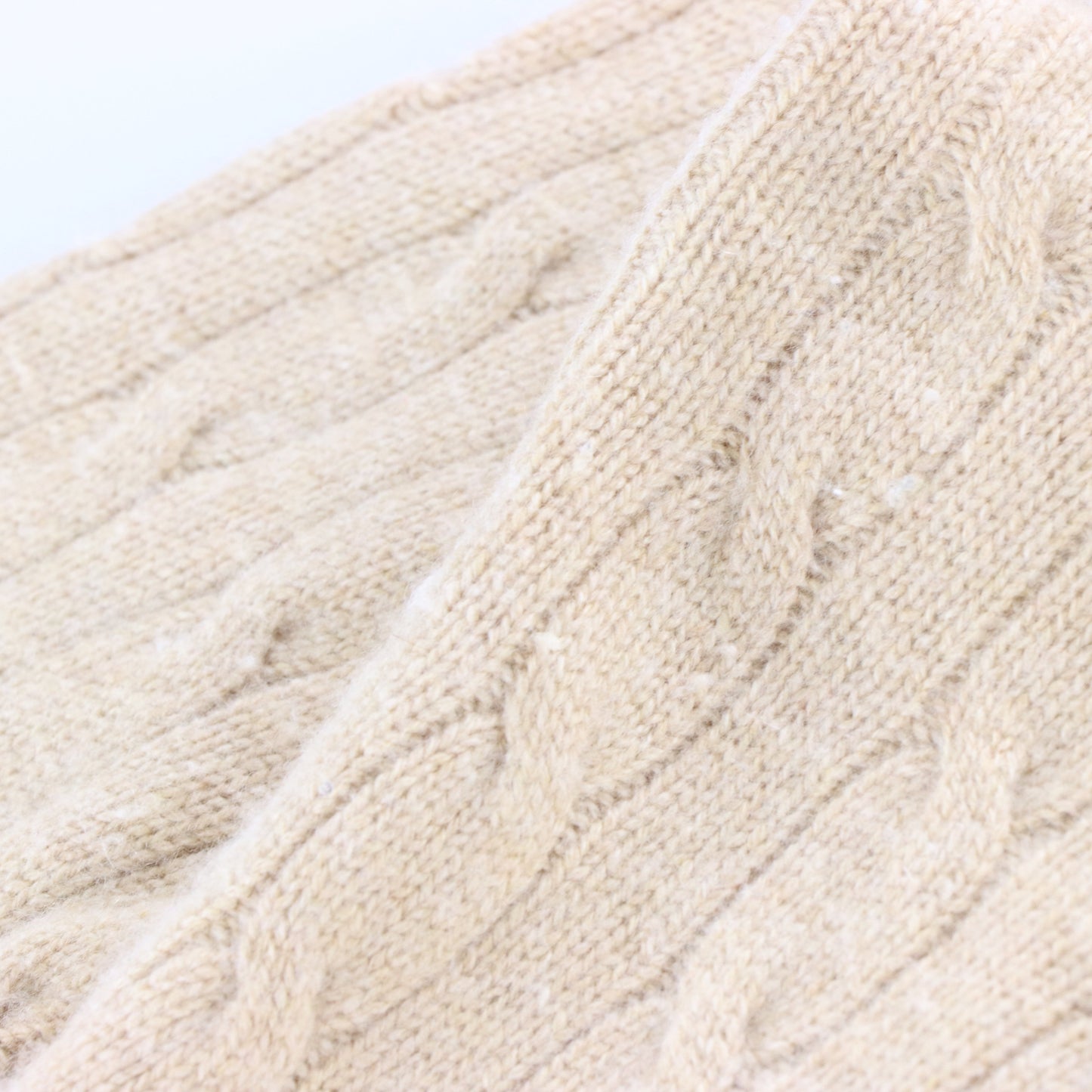 Vintage RALPH LAUREN 'for Oprah' Cashmere Cable Knit Beige V Neck Sweater (Women's M) Vintage Sole Melbourne
