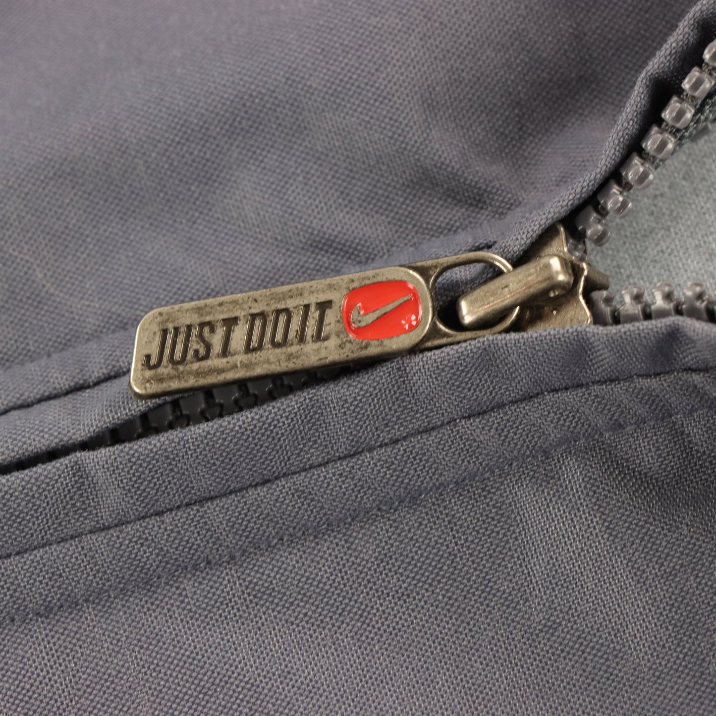Vintage NIKE Embroidered Swoosh Grey & White Piping Zip Up Jacket (S-M) Vintage Sole Melbourne