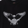 1990s HARLEY DAVIDSON Aruba Front Back Eagle Print Black T-shirt (M-L)