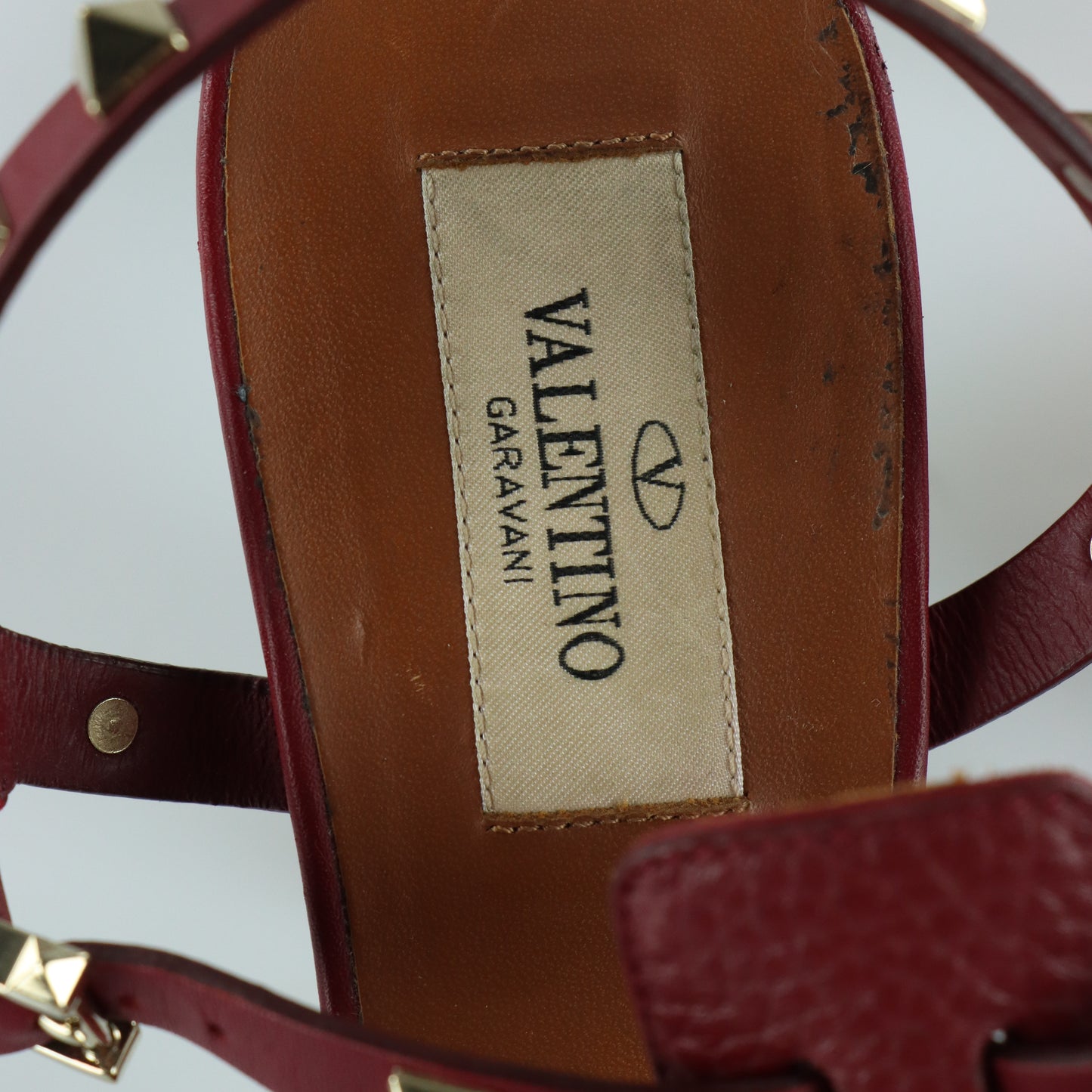 VALENTINO Rockstud Ankle Strap Italy Made Sandal Heels (38.5)