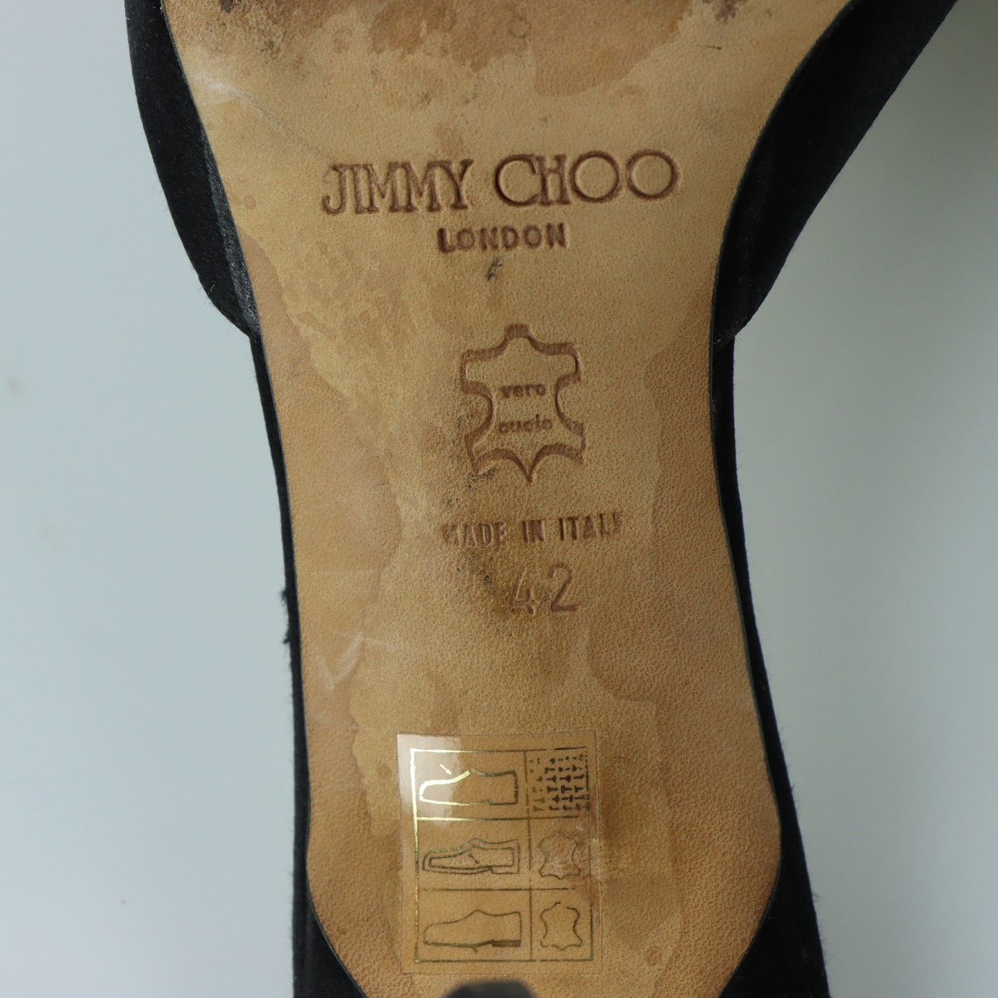 JIMMY CHOO 'Anne' Beaded Black Italy Made Mule Heels (42)