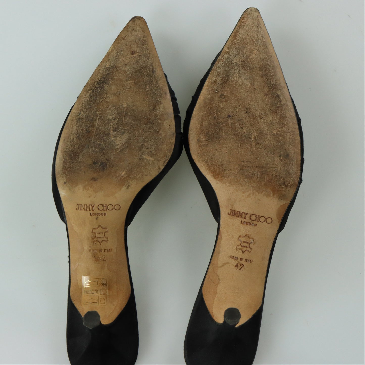 JIMMY CHOO 'Anne' Beaded Black Italy Made Mule Heels (42)
