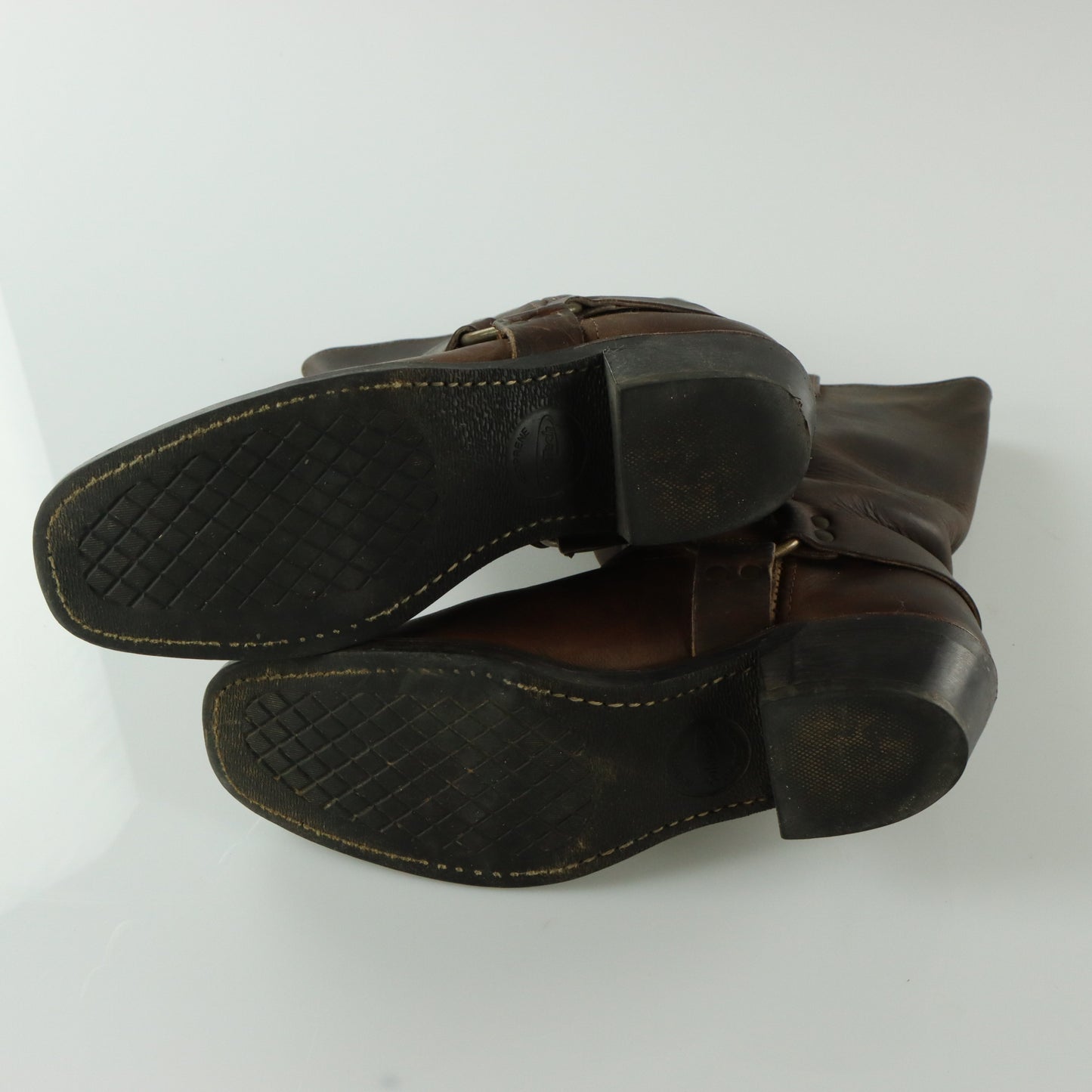 FRYE Smoke Brown Harness USA Made Motorcycle Boots (10)