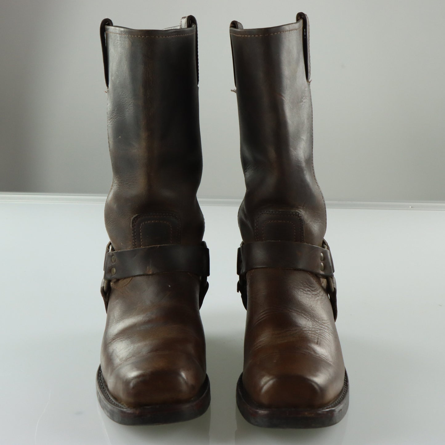 FRYE Smoke Brown Harness USA Made Motorcycle Boots (10)