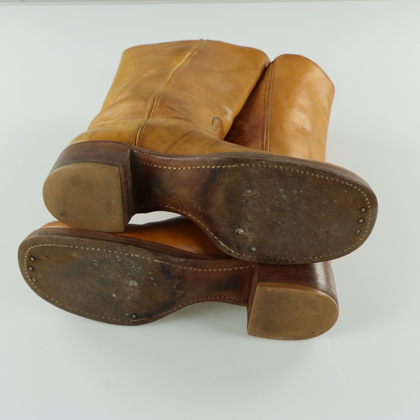 FRYE 'Campus' Square Toe Sunrise Orange USA Made Boots (10)