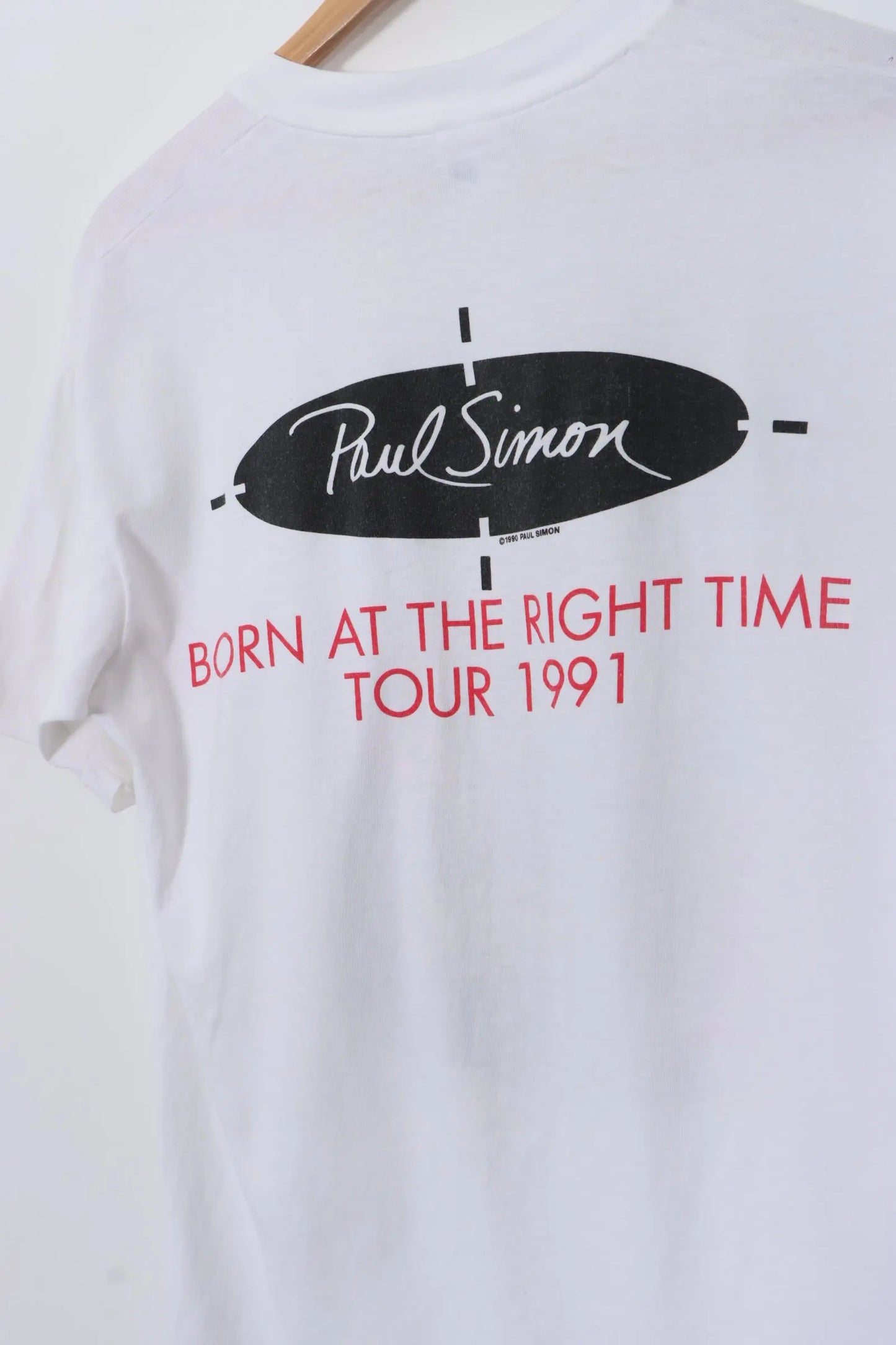 1991 Paul Simon 'Born at the Right Time' Tour USA Made T-shirt (M) Vintage Sole Melbourne
