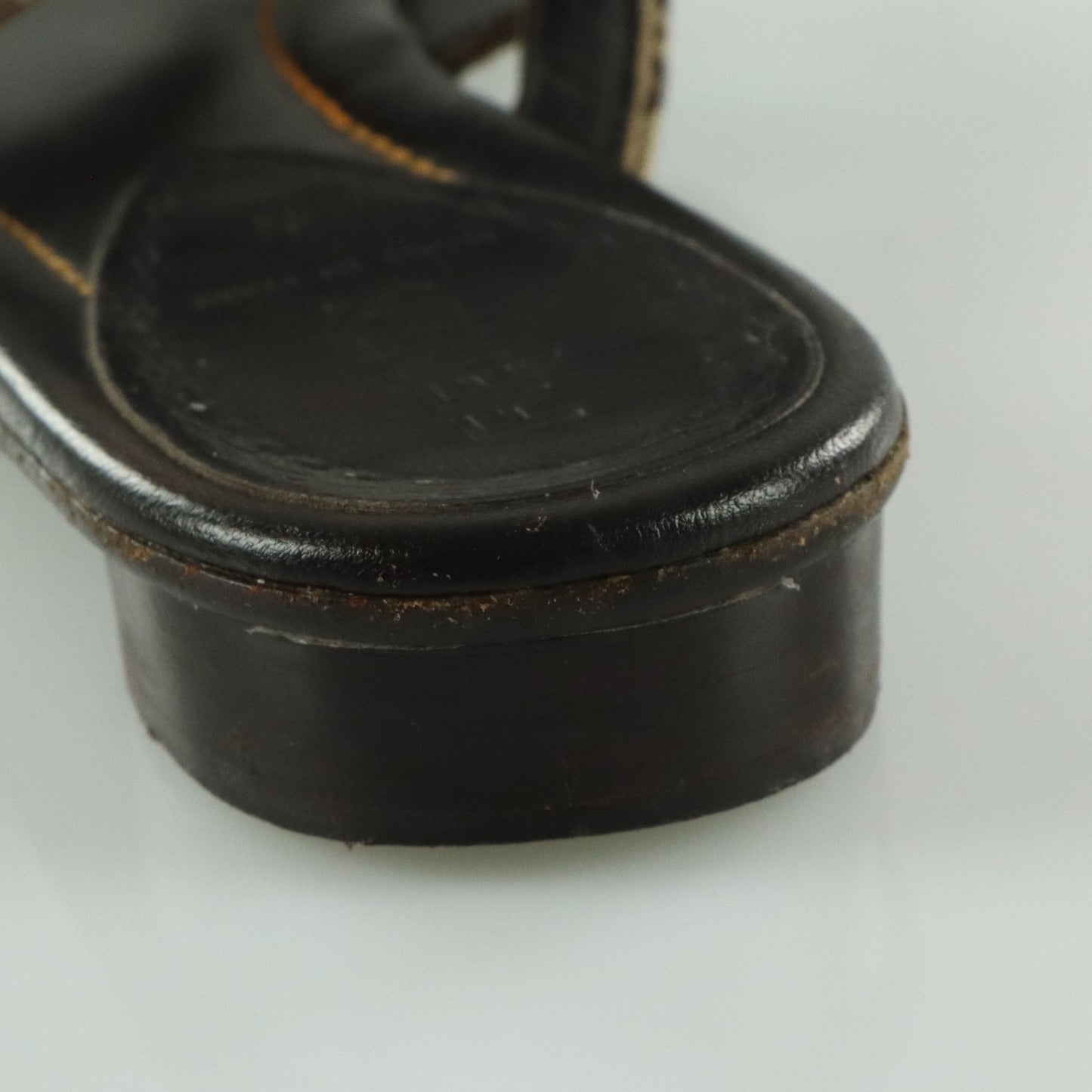 FENDI Italian Made Turquoise & Brown Flat Leather Sandals (39.5)