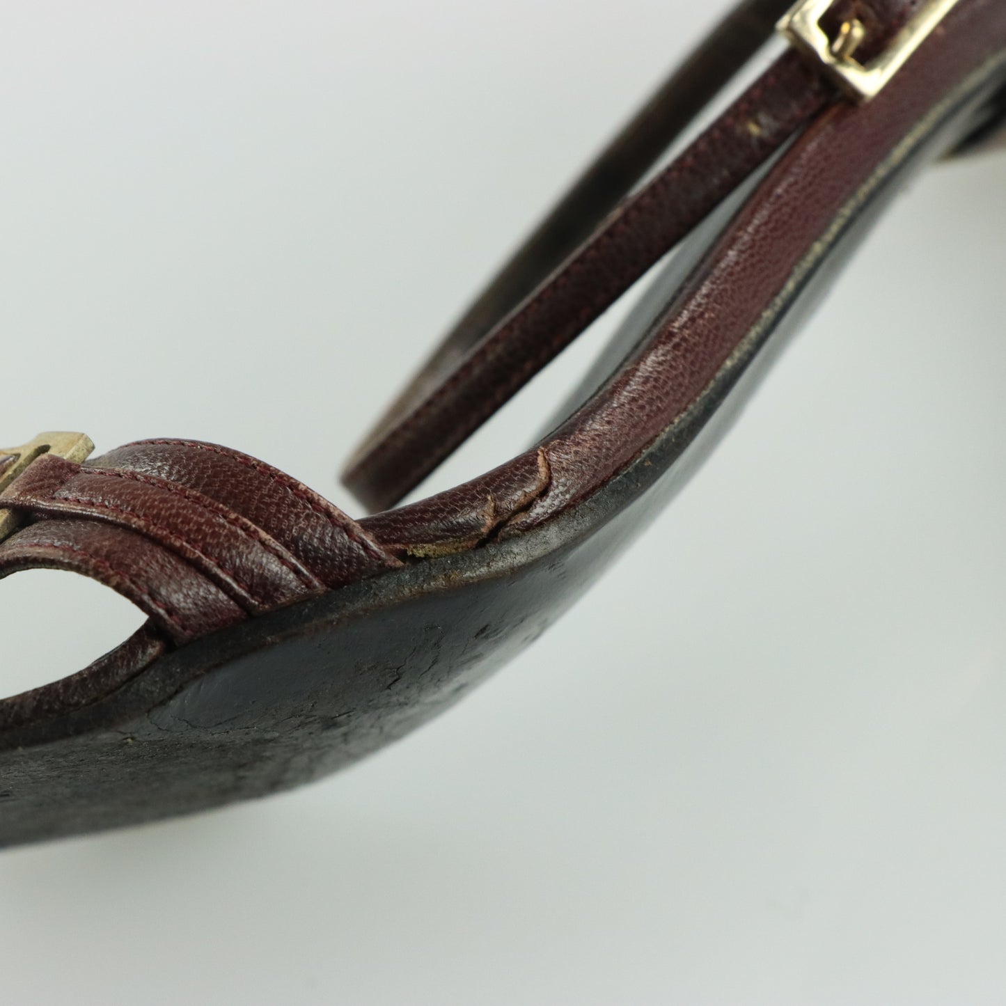GUCCI Italian Made Strappy Brown Striped Sandal Heels (6.5)