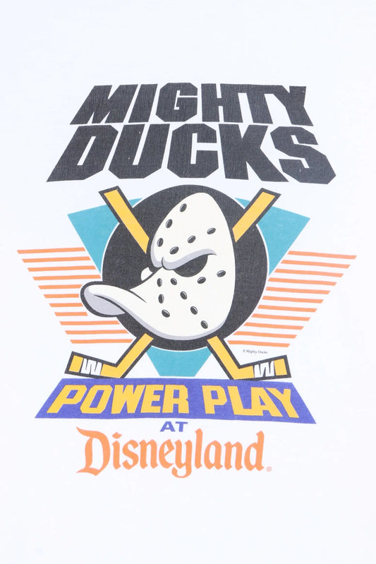 Mighty Ducks "Power Play at Disneyland" Single Stitch T-Shirt USA Made (XL) Vintage Sole Melbourne