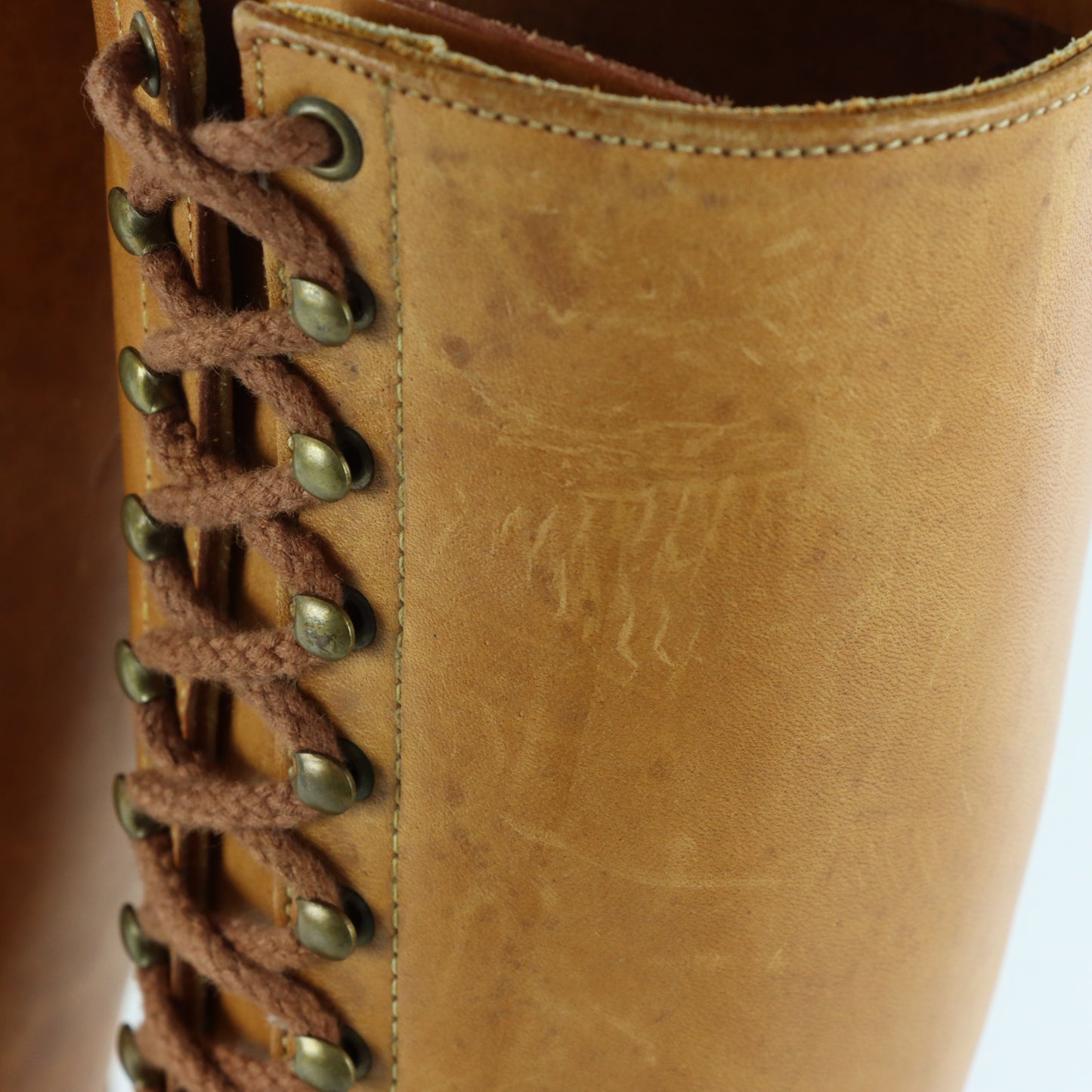 BORT CARLETON 70s 'USA Made' Vintage Lace Up Brown Leather Boots (9)