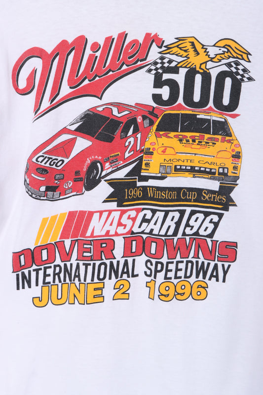 1996 NASCAR Winston Cup Series Graphic Car Print White Tee (M)