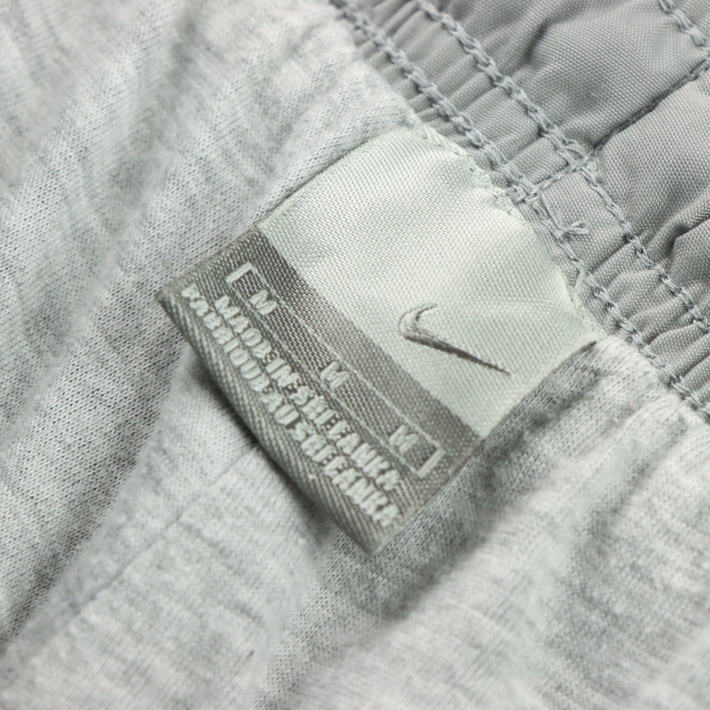 NIKE Embroidered Spell Out Logo Grey & Black Track Pants (M)